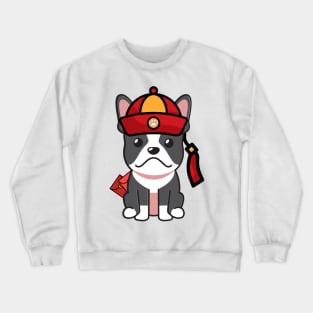 Cute French Bulldog ready for Lunar New Year Crewneck Sweatshirt